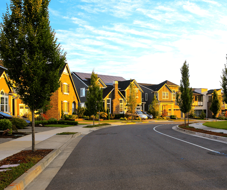 sunny neighborhood street